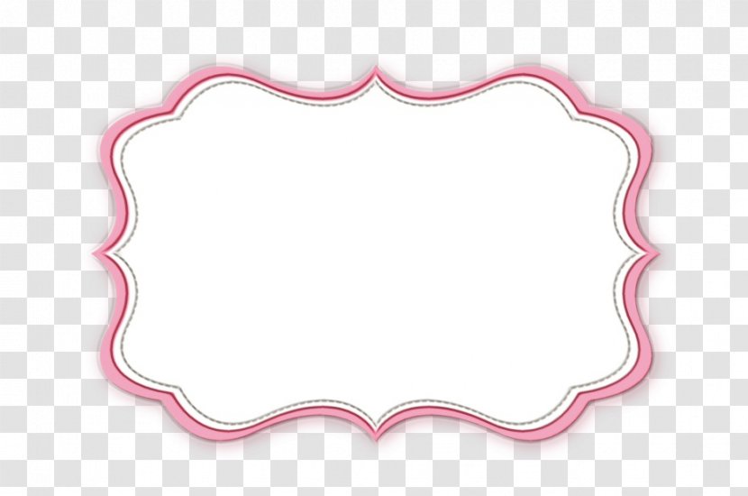 Pink Flower Frame - Rectangle - Label Transparent PNG