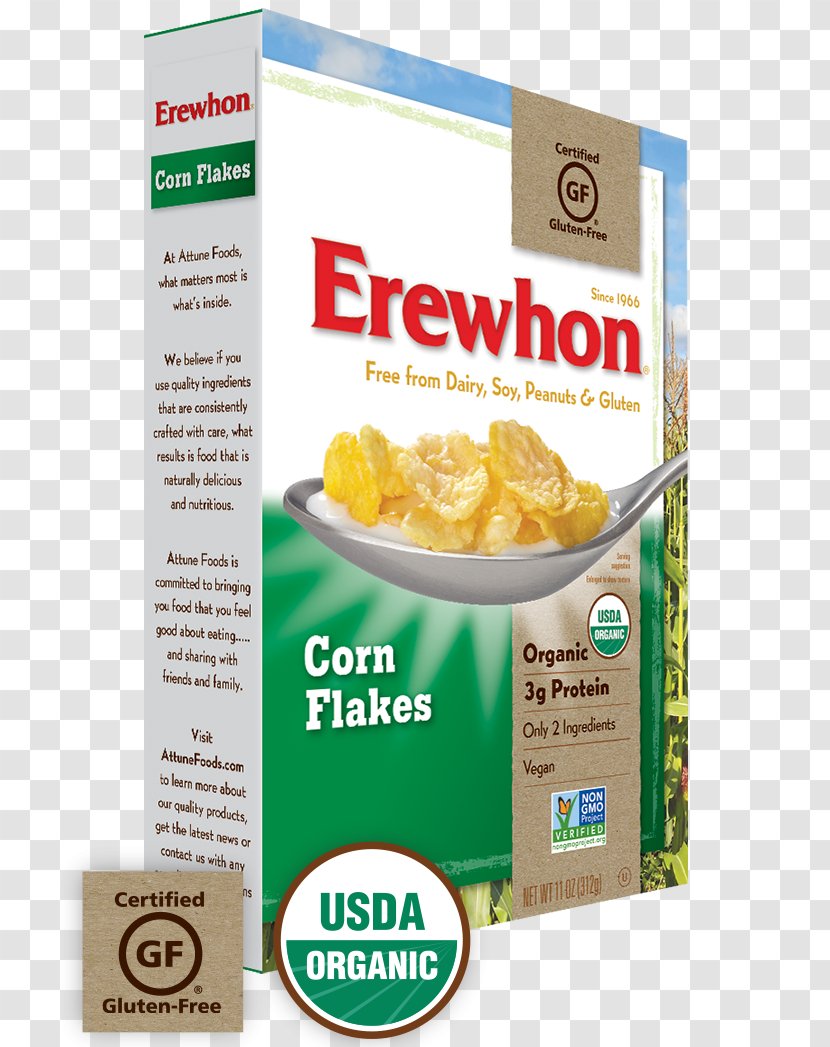 Breakfast Cereal Corn Flakes Organic Food Frosted Transparent PNG