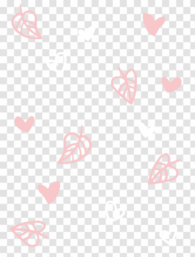 Euclidean Vector - Leaf - Pink Heart Background Decoration Transparent PNG