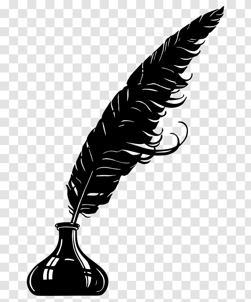Paper Quill Fountain Pen Clip Art - Inkwell Transparent PNG