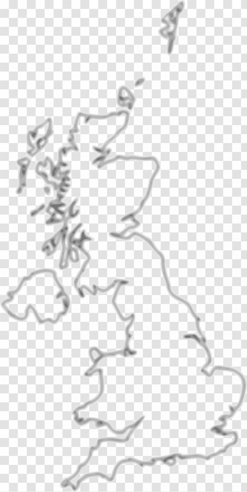England British Isles Blank Map Clip Art - Line - United Kingdom Transparent PNG