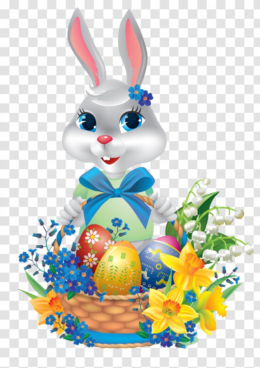 Easter Bunny Basket Egg Transparent PNG