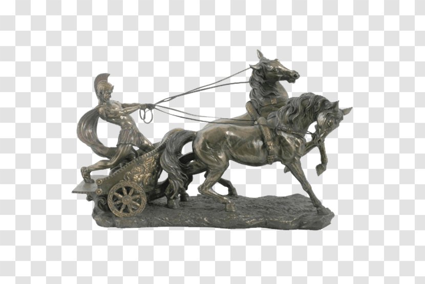 Chariot Racing Bronze Ancient Rome Horse-drawn Vehicle - Figurine - ROMAN STATUE Transparent PNG