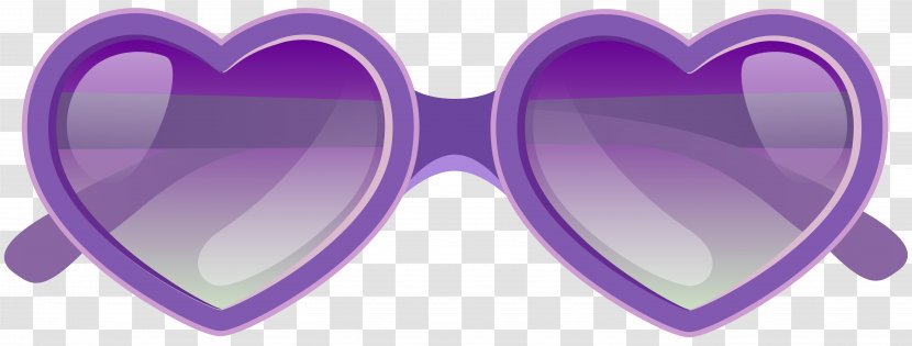 Aviator Sunglasses Clip Art - Heart - Purple Clipart Image Transparent PNG