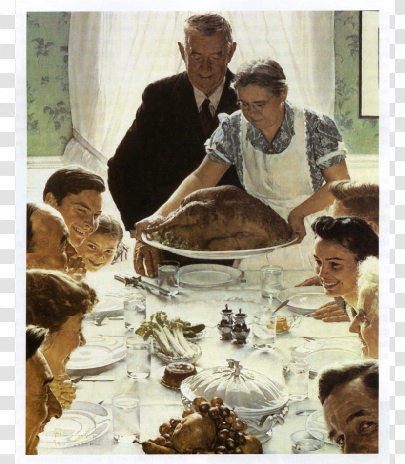 Freedom From Want Norman Rockwell Paintings Thanksgiving Art - Carnivoran - Painting Transparent PNG