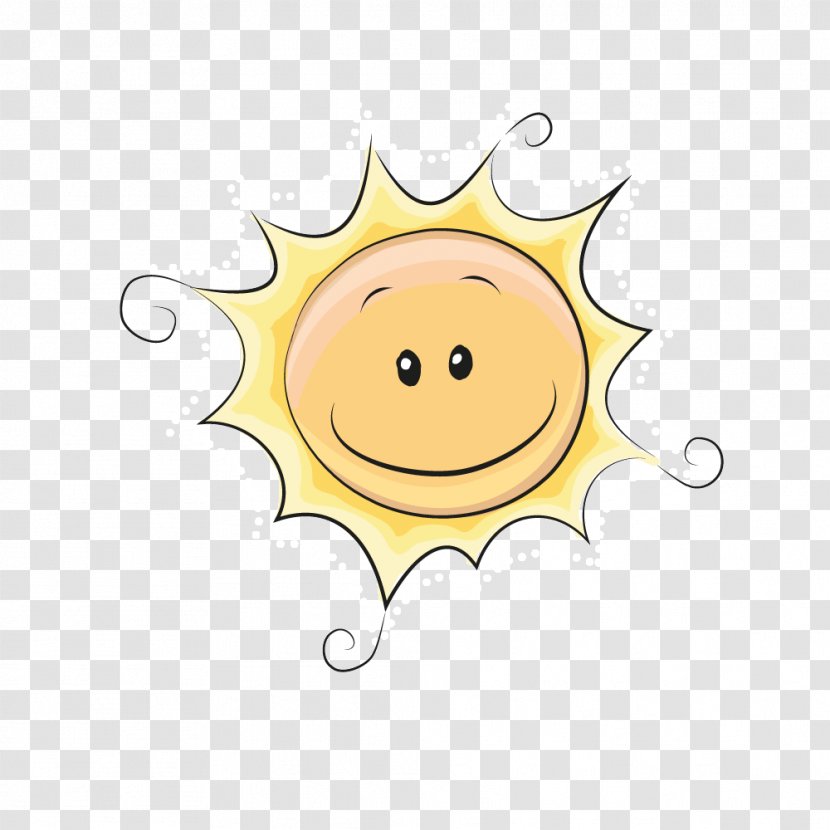 Yellow Cartoon Sun Line - Illustration - Icon Transparent PNG