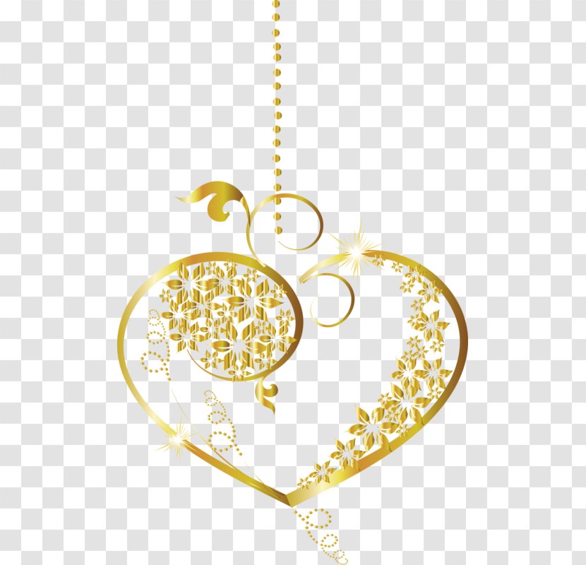 Body Jewelry Yellow Heart - Postscript Transparent PNG