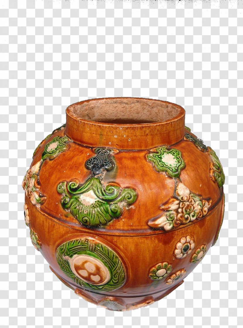 Pottery Ceramic Sancai - Jar Transparent PNG