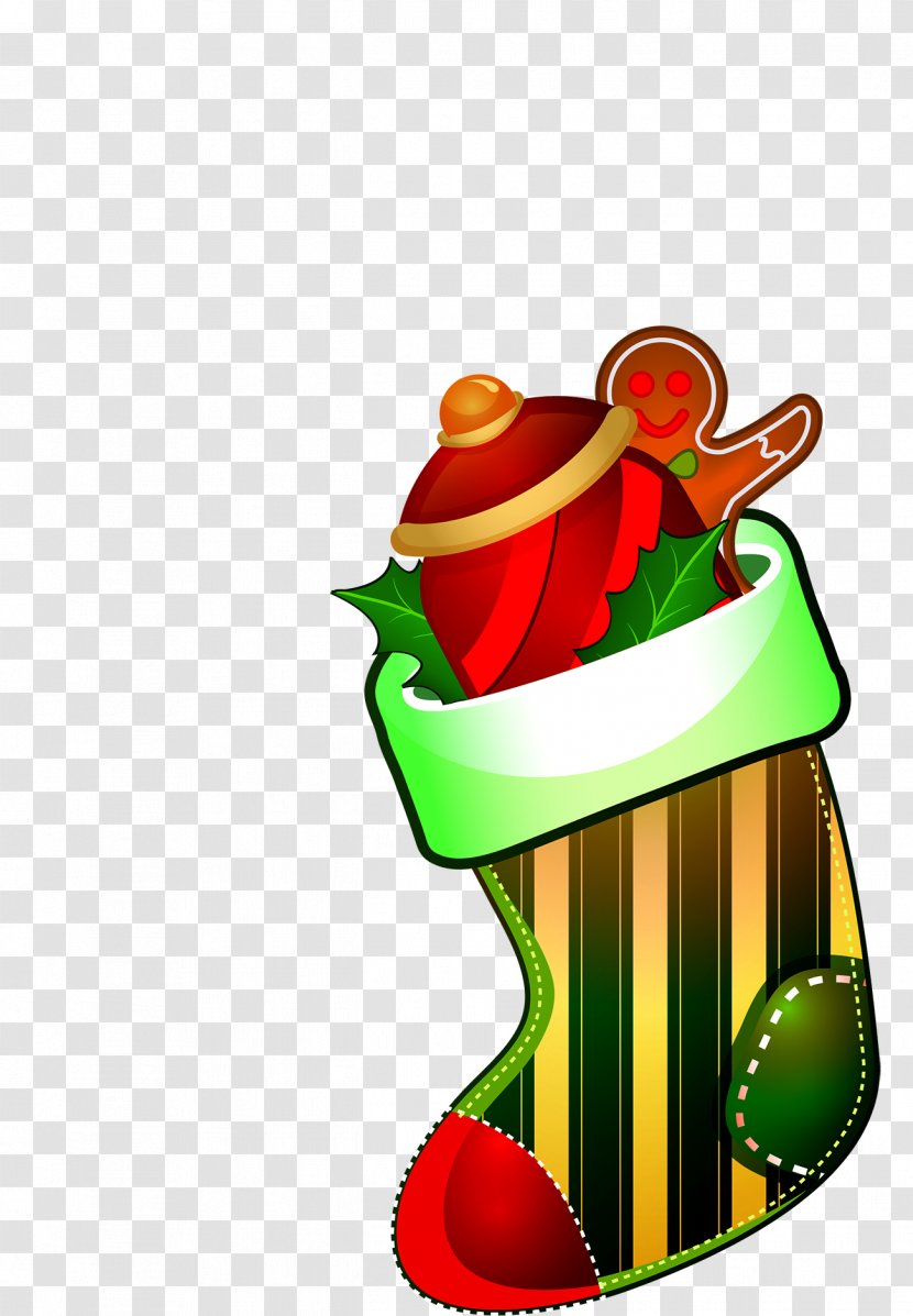 Christmas Santa Claus Sock Clip Art - Fictional Character - Socks Transparent PNG