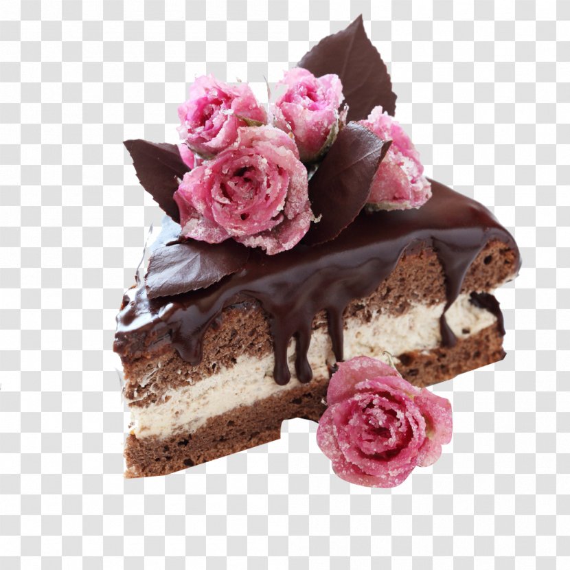 Flourless Chocolate Cake Birthday Fudge Layer - Frozen Dessert - Triangle Transparent PNG