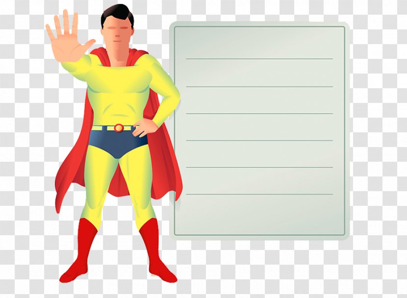 Superman Superhero Illustration - Joint - Cape Transparent PNG