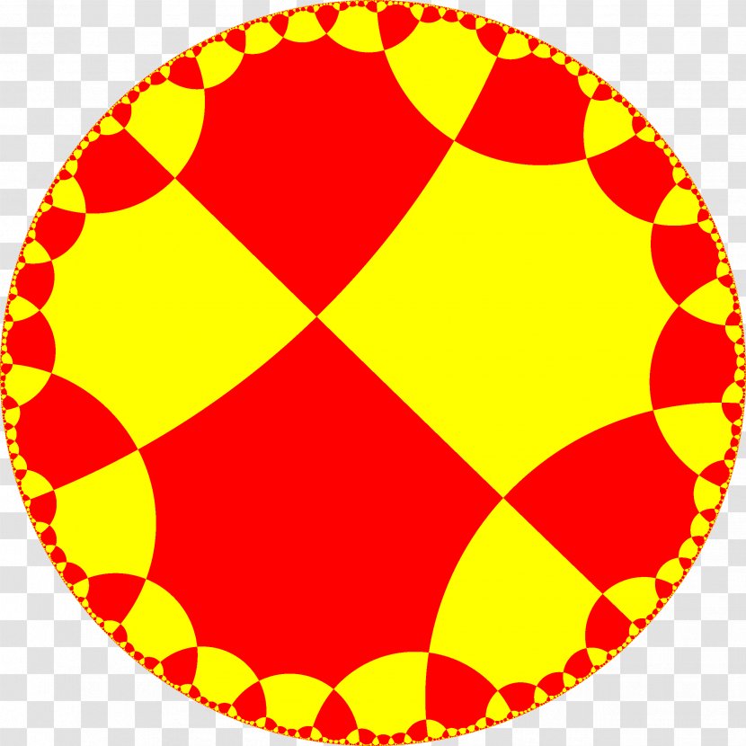 Circle Point Tessellation Symmetry Hyperbolic Geometry - Yellow Transparent PNG