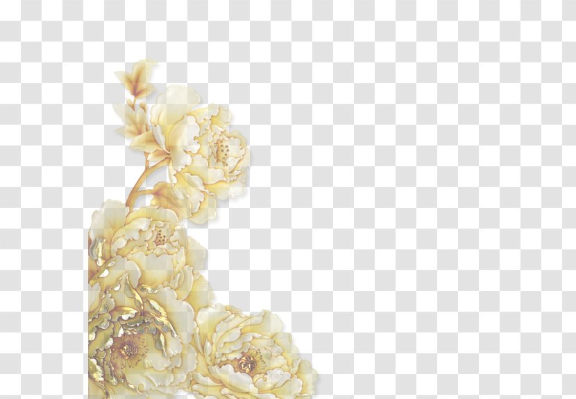 Moutan Peony Gold Floral Design Wedding Ceremony Supply Transparent PNG