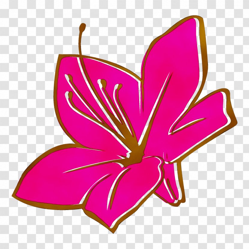 Pink Clip Art Petal Plant Flower - Herbaceous - Butterfly Transparent PNG