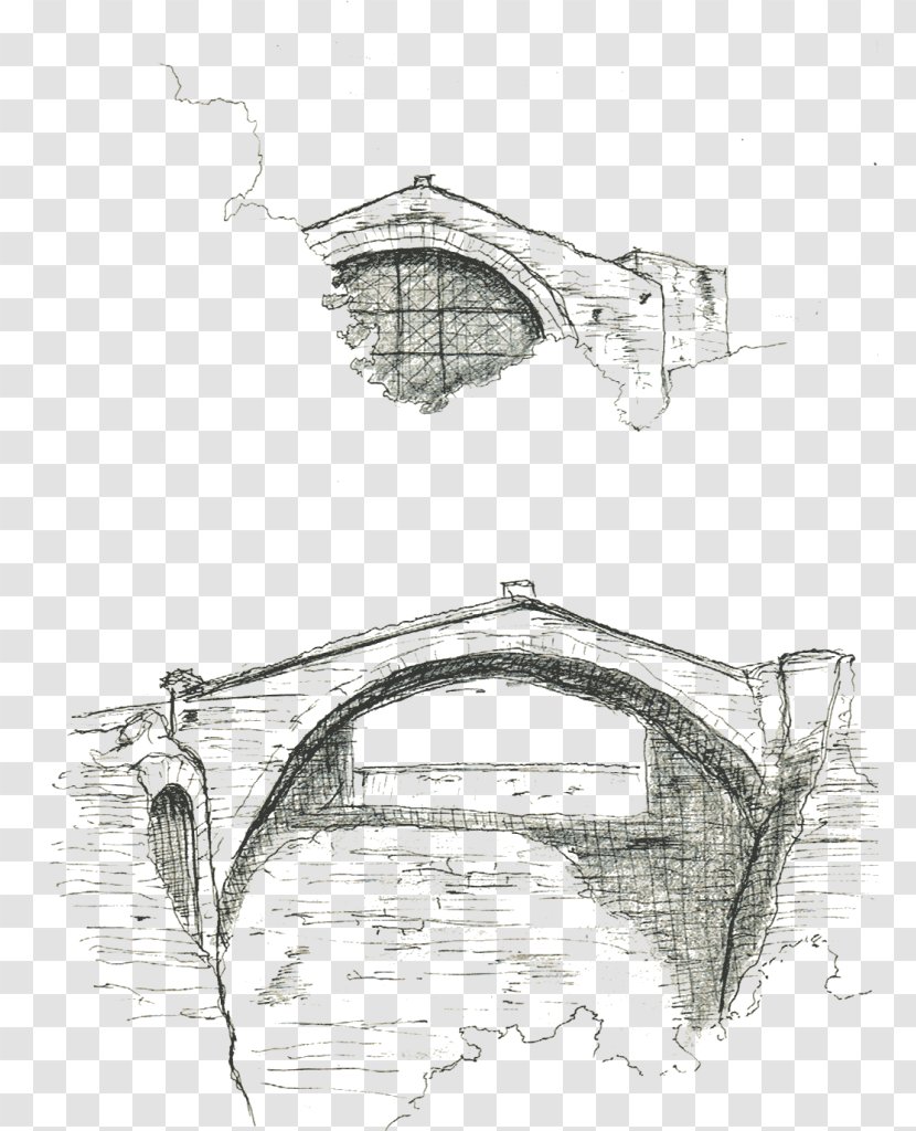 Baths Of Caracalla National Roman Museum, The Diocletian Architecture Sketch - Monochrome Photography - Artwork Transparent PNG