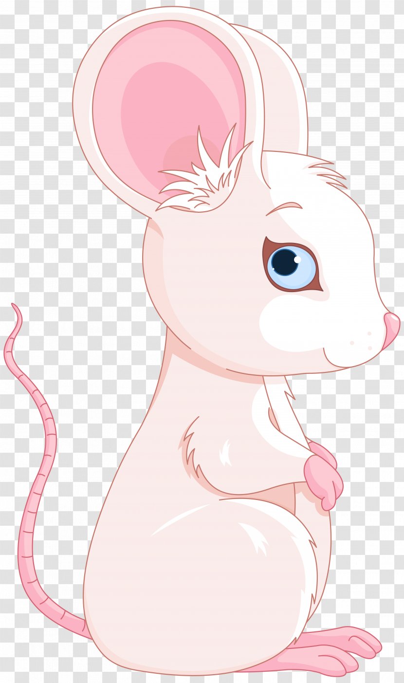 Rabbit Rat Mouse Whiskers Illustration - Tree - Cute Pink And White Clipart Image Transparent PNG