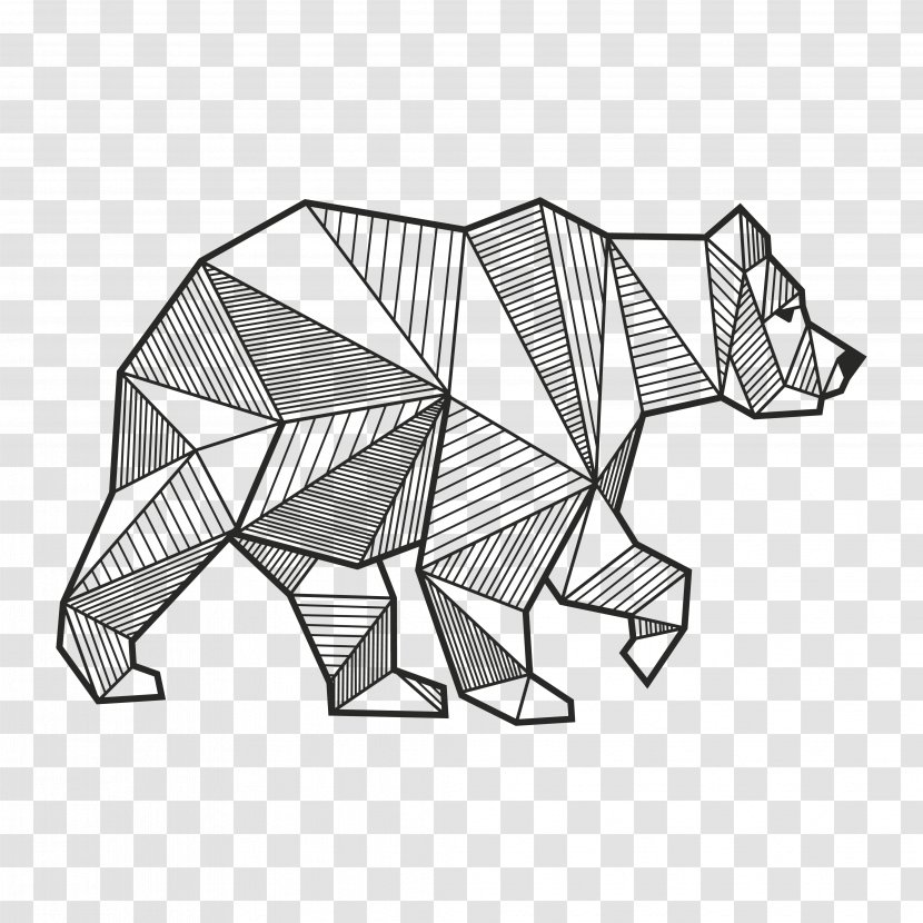 Polar Bear Geometry Drawing Brown - Royaltyfree - Geometrical Transparent PNG