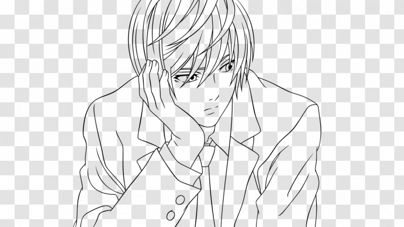 Light Yagami Line Art Drawing Sketch - Silhouette Transparent PNG