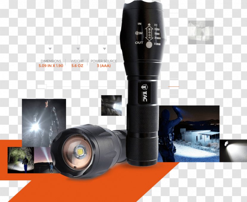 Flashlight Tactical Light Lumen Blacklight - Cree Inc Transparent PNG