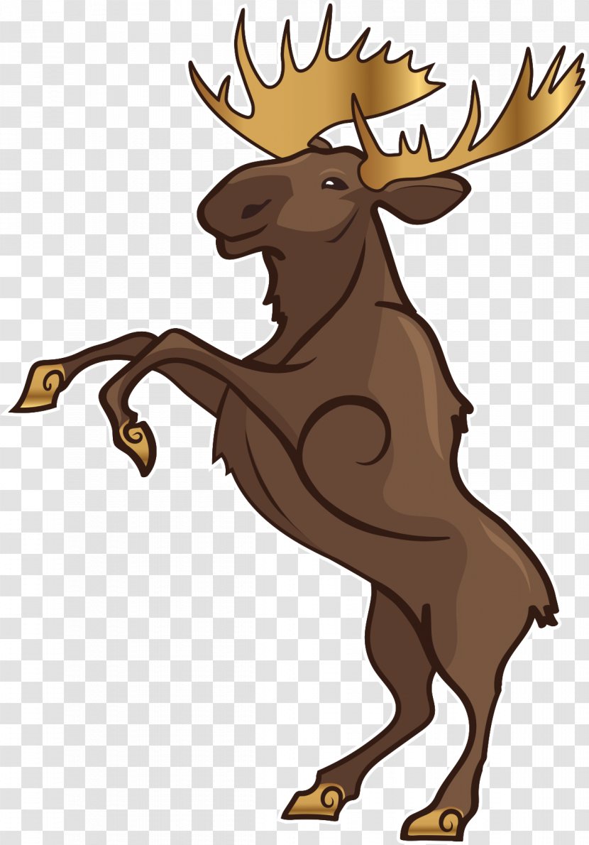 Moose Elk Antler Terrestrial Animal Clip Art - Deer Transparent PNG