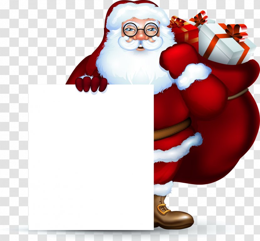 Santa Claus Christmas Ornament Placard Advertising - Island - Saint Nicholas Transparent PNG