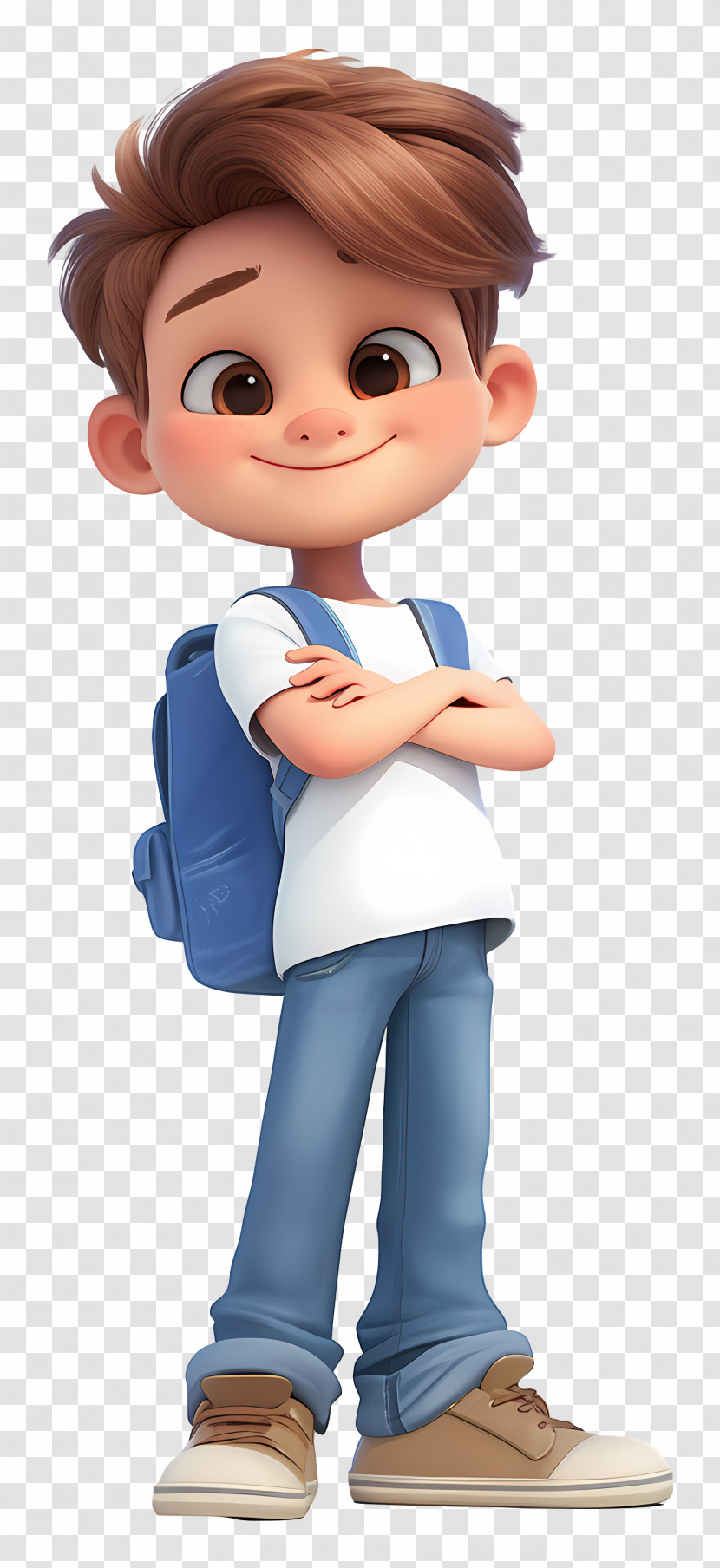 Happy Schoolboy - Cartoon Boy With Backpack Transparent PNG