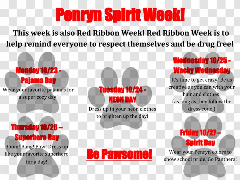 Red Ribbon Week Spirit Days: “Pajama Day” Brand - Diagram - Fatherdaughter Dance Transparent PNG