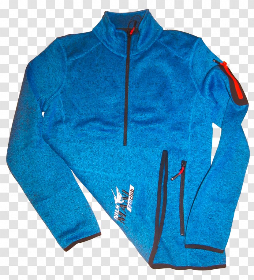 Jacket Polar Fleece Bluza Hood Sleeve - Azure Transparent PNG