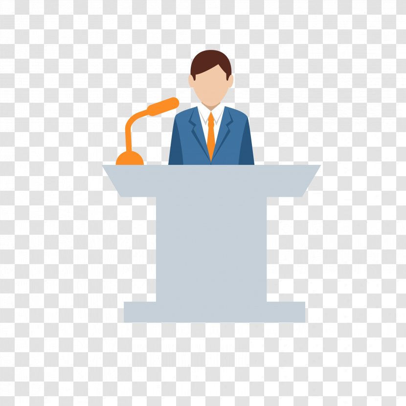 Infographic Meeting Business Icon - Male - The Teacher Speaks At Podium Transparent PNG