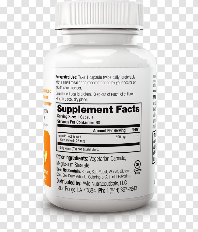 Dietary Supplement Turmeric Curcumin Nutrition Nutraceutical - Facts Label Transparent PNG
