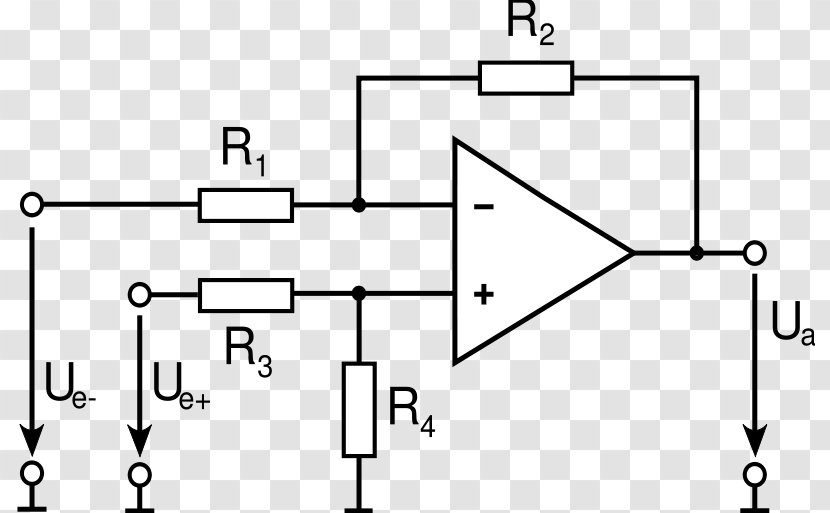 Operational Amplifier Differential Integrated Circuits & Chips Electronic Circuit - Drawing - Linie Transparent PNG