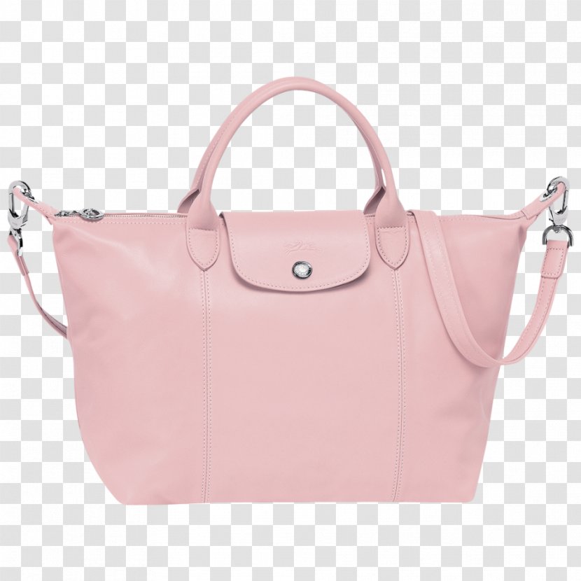 Tote Bag Leather Longchamp Le Pliage Cuir Medium Handbag, Blush, Women's - Shoulder Strap Transparent PNG