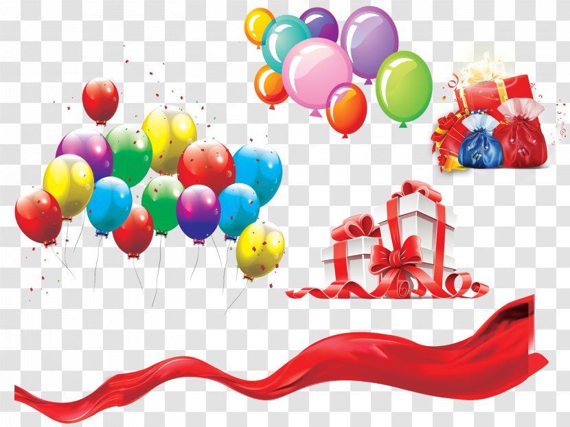 Balloon Gift Party - Ribbon - Ribbons Transparent PNG