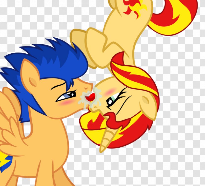 Sunset Shimmer Twilight Sparkle Flash Sentry Pony Kiss - Cartoon Transparent PNG