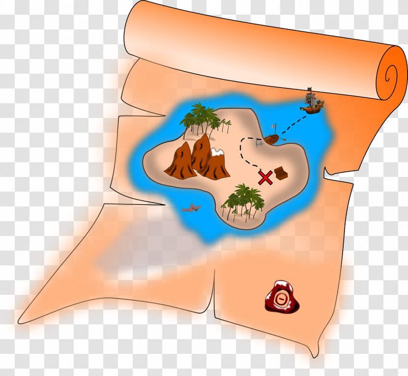 Treasure Map Buried Clip Art - Silhouette Transparent PNG