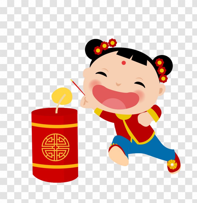 Chinese New Year Child Festival Firecracker - Firecrackers Transparent PNG