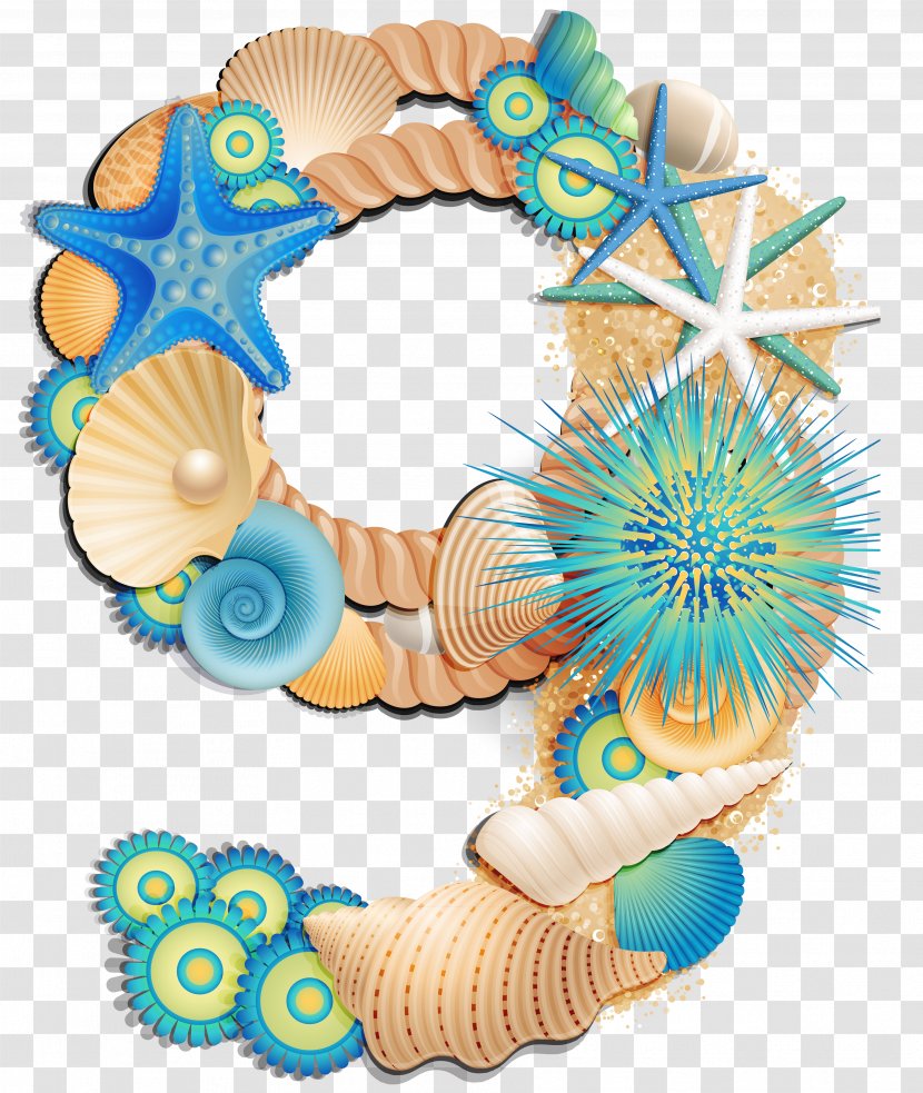 Number Clip Art - Postscript - Seashells Transparent PNG