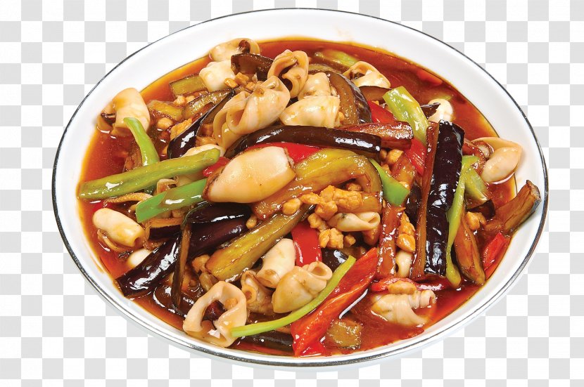 Kung Pao Chicken Red Curry Seafood Chinese Cuisine Recipe - Sea Rabbit Chopped Eggplant Transparent PNG