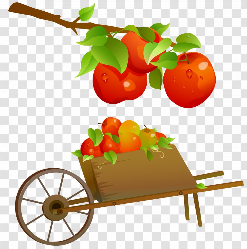 Food Wheelbarrow Apple Clip Art - Vegetable - Fruit Transparent PNG