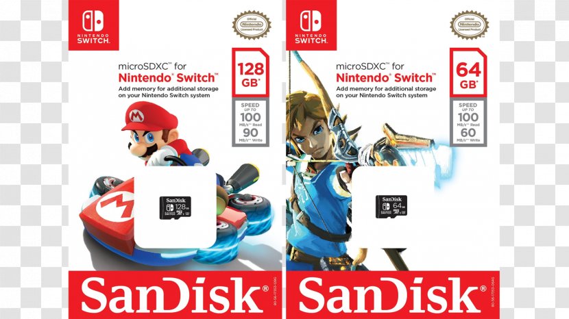 Nintendo Switch MicroSD SanDisk Secure Digital Transparent PNG