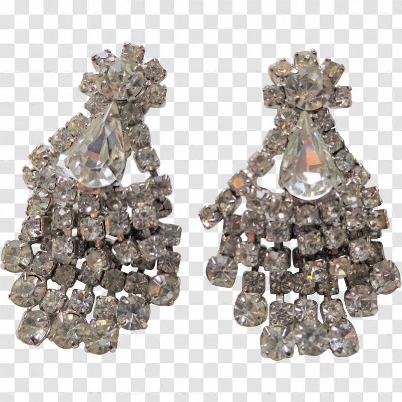 Earring 1950s Imitation Gemstones & Rhinestones Diamond Chandelier - Fashion Accessory Transparent PNG