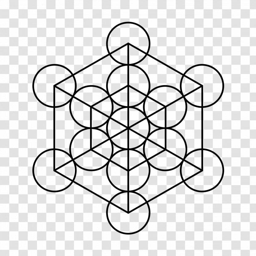 Metatron's Cube Overlapping Circles Grid Sacred Geometry Symbol - Merkabah Mysticism Transparent PNG