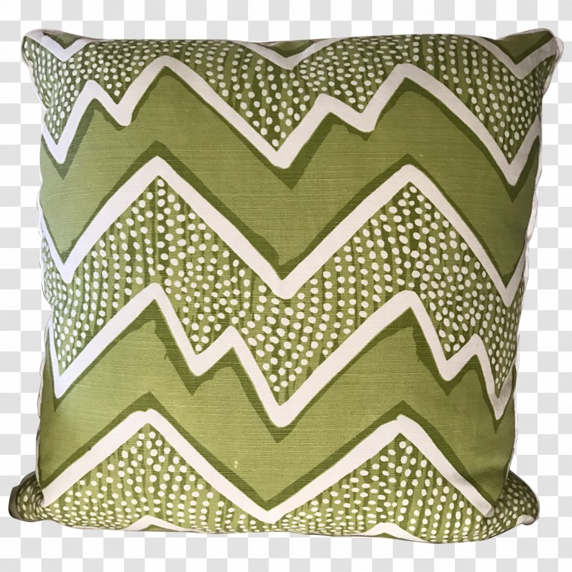 Textile Throw Pillows Cushion Green Quadrille - Zig Zag Transparent PNG