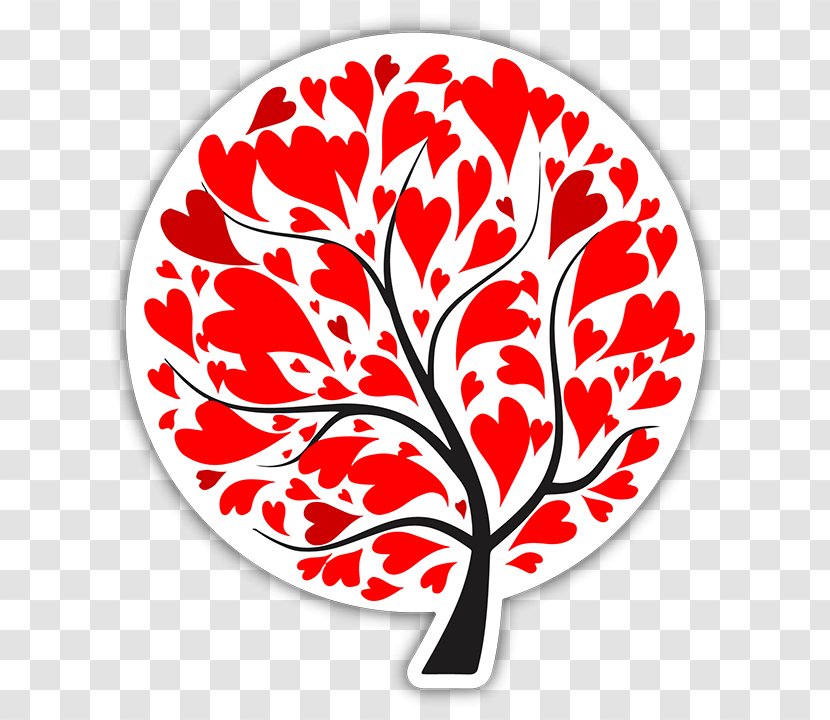 Vector Graphics Tree Heart Valentine's Day Illustration - Branch - Personalized Car Stickers Transparent PNG