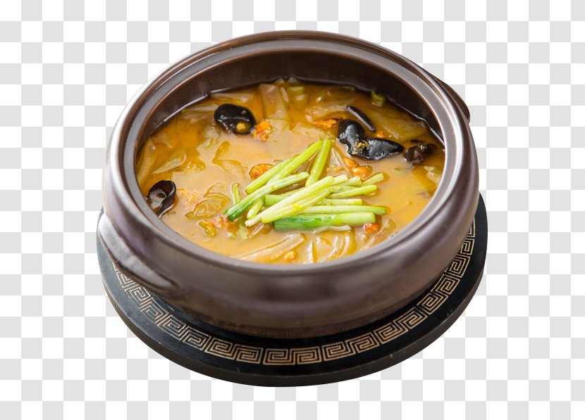 Sundubu-jjigae Hot And Sour Soup Chinese Cuisine Sweet Potato - Food - Crab Yellow Fenpi Transparent PNG
