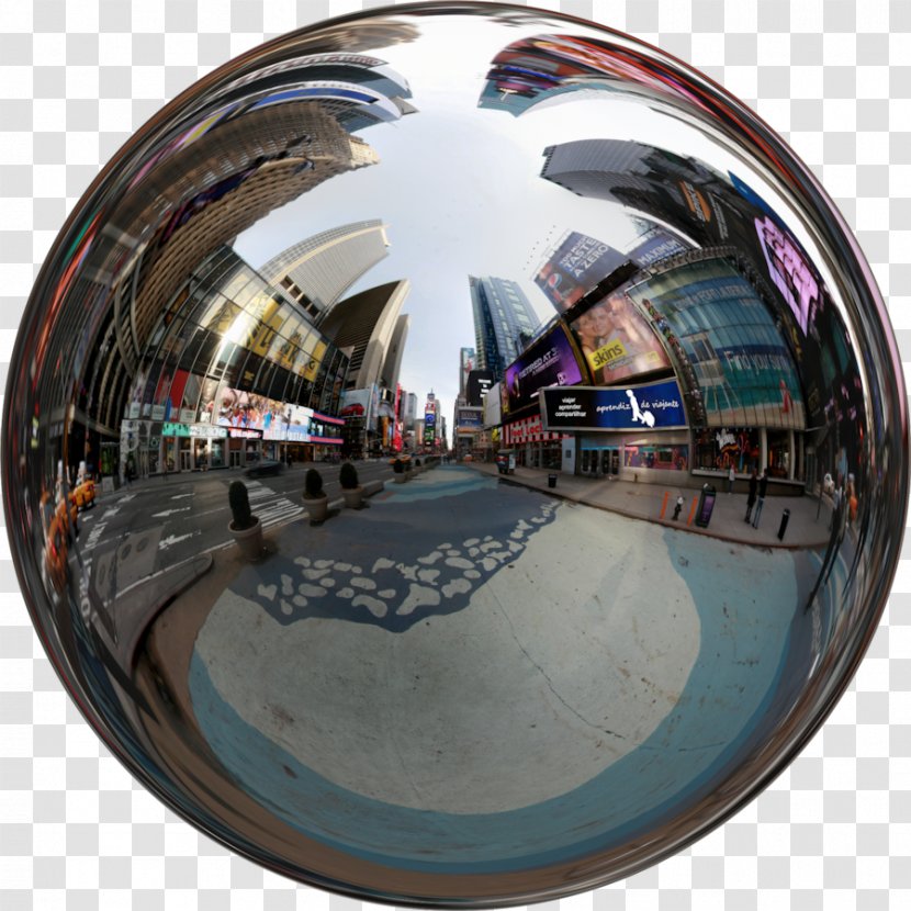 Fisheye Lens Sphere Camera - Time Square Transparent PNG