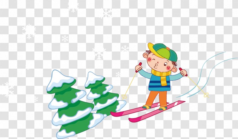 Daxue Snow Clip Art - Fictional Character - Creative Thick Pine Ski Transparent PNG