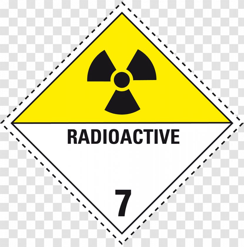 Dangerous Goods HAZMAT Class 7 Radioactive Substances Warning Label Paper - Waste Transparent PNG