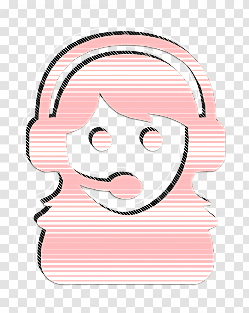 People Icon Female Assistant Of A Call Center Icon Global Logistic Icon Transparent PNG