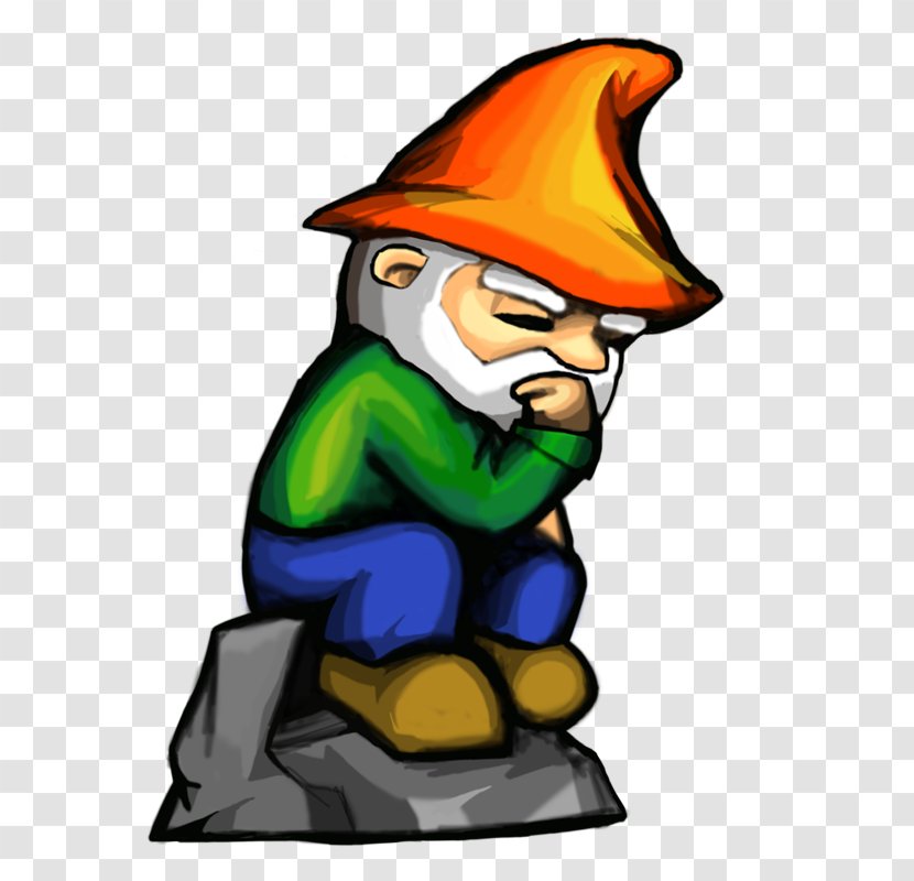 Garden Gnome Illustration Clip Art - Character - The Thinker Transparent PNG